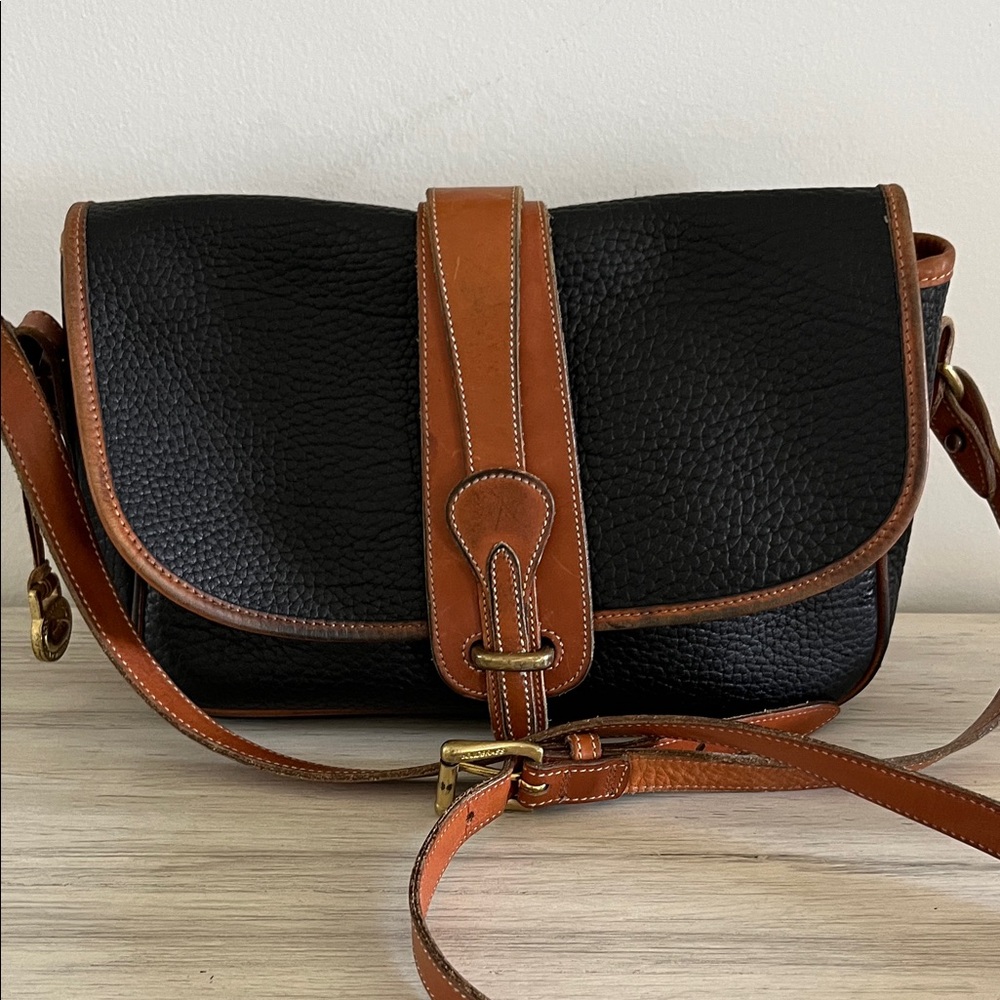 Dooney & Bourke Vintage Black and Tan Crossbody Bag